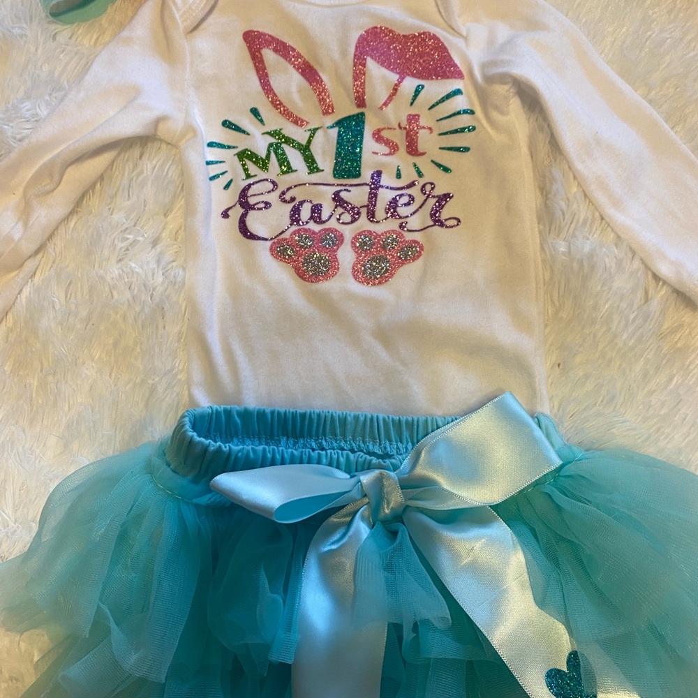 Baby girl My first Easter tutu outfit
